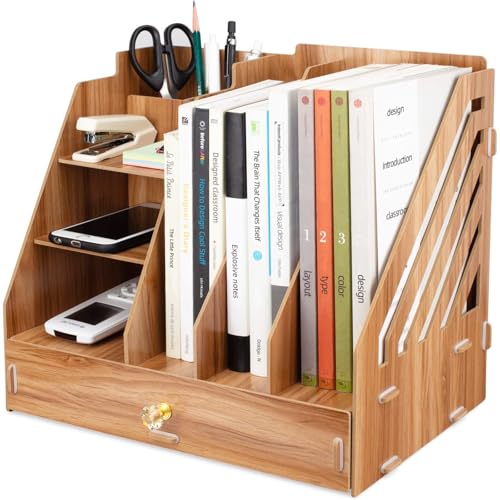 Tonsmile Schreibtisch Organizer Holz, Büro Tisch Ablage Briefablage Schreibtisch Organizer fur Bücher, Papier, A4, Dokument mit Schublade und Stifthaltern Tonsmile Schreibtisch Organizer Holz, Büro Tisch Ablage Briefablage Schreibtisch Organizer fur Bücher, Papier, A4, Dokument mit Schublade und Stifthaltern von Tonsmile