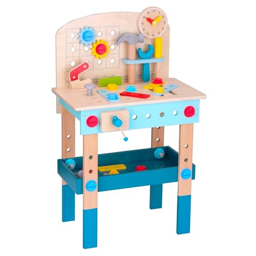 Tooky Toy Werkbank aus Holz - Werkzeugbank für Kinder mit 45 Teilen, inkl. Hammer, Säge, Schraubendreher & mehr - Ab 36 Monaten Tooky Toy Werkbank aus Holz - Werkzeugbank für Kinder mit 45 Teilen, inkl. Hammer, Säge, Schraubendreher & mehr - Ab 36 Monaten von Tooky Toy