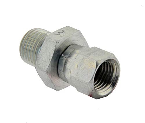Einstellbare Einschraubverschraubung JIC/G Gewinde UN 1 1/16" - 12 (IG) - G 3/4" (AG) Stahl verzinkt von ToolNerds