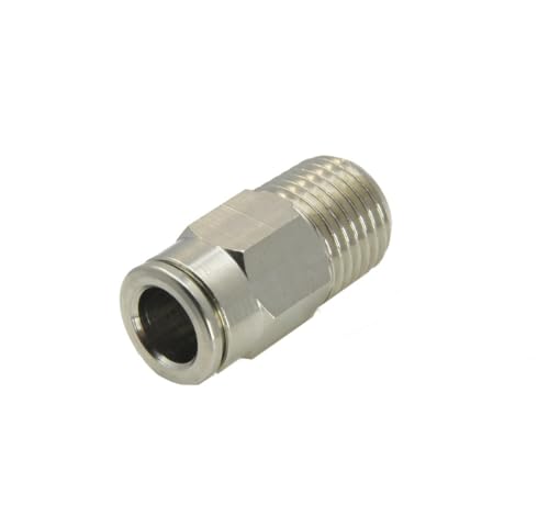 IQS gerade Steckverschraubung konisches Gewinde R 1/4" - 8 mm, Messing vernickelt Standard von ToolNerds