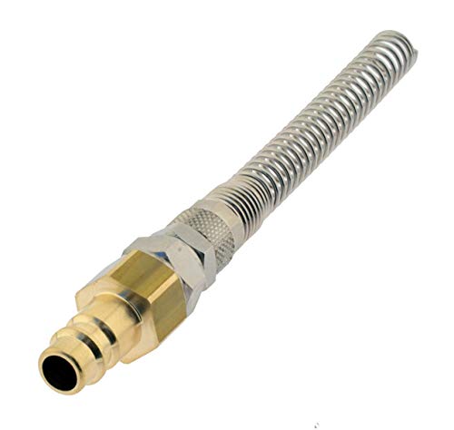 Kupplungsstecker NW5 mit Schlauchanschluss 8 x 6 mm, Überwurfmutter, Knickschutz Messing von ToolNerds