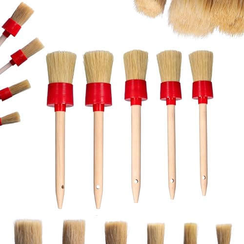 ToolSpace 5er Rundpinsel Set 30/35/40/45/50 mm - Ringpinsel Pinselset Runde Brostenpinsel Naturhaar Naturborstenpinsel Pinsel Holzfarbe Lackpinsel Holzleim Lackierpinsel Streichen Wänden, Möbeln, DIY ToolSpace 5er Rundpinsel Set 30/35/40/45/50 mm - Ringpinsel Pinselset Runde Brostenpinsel Naturhaar Naturborstenpinsel Pinsel Holzfarbe Lackpinsel Holzleim Lackierpinsel Streichen Wänden, Möbeln, DIY von ToolSpace
