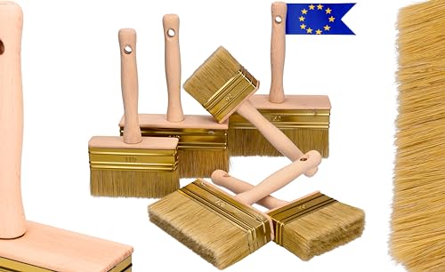 ToolSpace Quast Set 70/90/110/130/140/150 mm 6 Flächenstreicher Deckenbürste Kleisterbürste Fassadenpinsel Holzgriff Lasur- Kleisterpinsel Tapetenkleister Tapezierbürste zum Grundieren Tiefengrund von ToolSpace