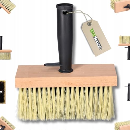 ToolSpace Deckenbürste 170 mm Quast Breit Kleisterbürste Ergonomisch Griff Tapezierbürste Tapetenkleister Tapeten Bürste Terrassenstreichbürste Spritzpinsel 170 mm Tapetenquaste für Isolierung von ToolSpace
