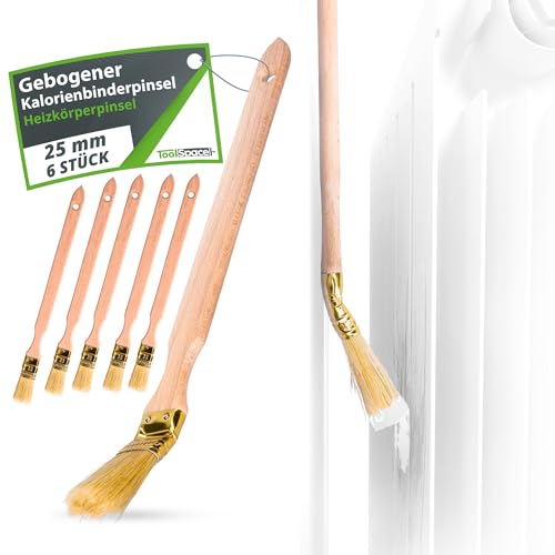 ToolSpace Heizkörperpinsel Winkelpinsel 6 Stück Eckpinsel Langer Stiel 34cm Holzgriff Heizungspinsel Naturborsten Pinsel Lang Stiel Gebogen Heizkörperpinselset 25mm für Schwer Zugängliche Stellen DIY ToolSpace Heizkörperpinsel Winkelpinsel 6 Stück Eckpinsel Langer Stiel 34cm Holzgriff Heizungspinsel Naturborsten Pinsel Lang Stiel Gebogen Heizkörperpinselset 25mm für Schwer Zugängliche Stellen DIY von ToolSpace