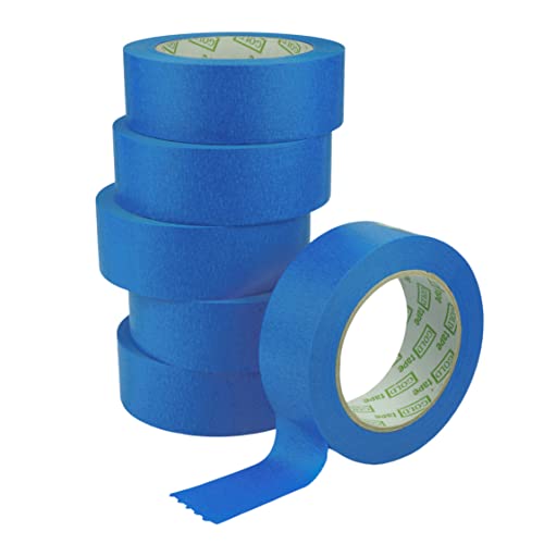 ToolSpace Kreppband Malerband Set Blau - Profi Maler Klebeband für Renovierungsarbeiten Masking Tape - Lösungsmittelfrei 38 mm / 50 m Rolle Set mit 6 Stück 150 m von ToolSpace