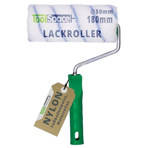 ToolSpace Nylon Super Polyamid-Fußbodenroller - Boden Farbroller - Kleine Malerrollen - für Lacke, Epoxidharze, Lösemittelhaltige Klebstoffe - Extrem Haltbar - Φ50-18 cm von ToolSpace