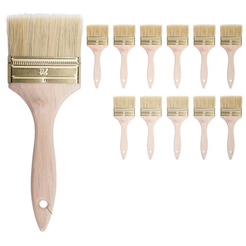 ToolSpace Pinselset Borstenpinsel 12er Set 102mm Breit Flachpinsel Naturborsten Einwegpinsel oder Universal Pinsel Lackierpinsel Lackpinsel für Lacke Holz Möbel Malerpinsel Wandpinsel Streichpinsel ToolSpace Pinselset Borstenpinsel 12er Set 102mm Breit Flachpinsel Naturborsten Einwegpinsel oder Universal Pinsel Lackierpinsel Lackpinsel für Lacke Holz Möbel Malerpinsel Wandpinsel Streichpinsel von ToolSpace