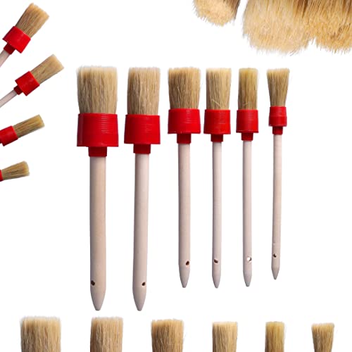 ToolSpace 6er Rundpinsel Set 20/25/30/35/40/45 mm - Ringpinsel Pinselset Rund Brostenpinsel Naturhaar Naturborstenpinsel Pinsel Holzfarbe Lackpinsel Holzleim Lackierpinsel Streichen Wänden, Möbeln ToolSpace 6er Rundpinsel Set 20/25/30/35/40/45 mm - Ringpinsel Pinselset Rund Brostenpinsel Naturhaar Naturborstenpinsel Pinsel Holzfarbe Lackpinsel Holzleim Lackierpinsel Streichen Wänden, Möbeln von ToolSpace