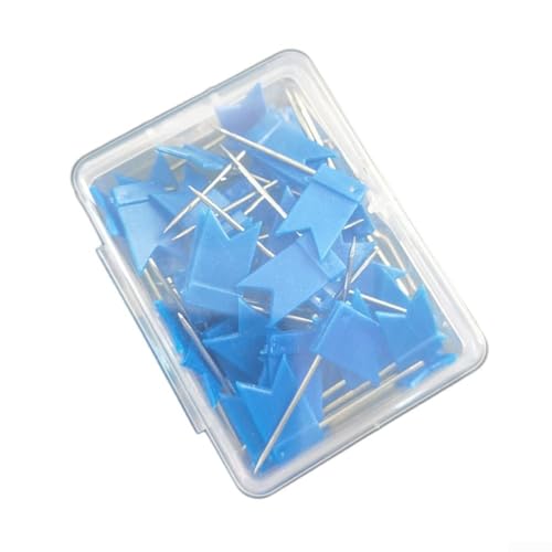 Bunte Flaggennadeln, 50 Stück, perfekt zum Organisieren von Papieren und für eine dekorative Note (blau) von ToolsEvery