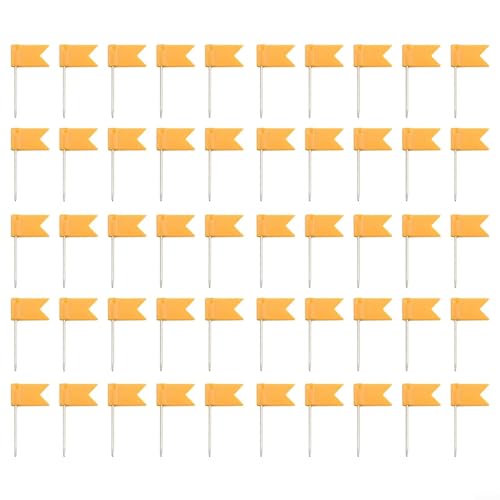 Bunte Flaggennadeln, 50 Stück, perfekt zum Organisieren von Papieren und für eine dekorative Note (orange) von ToolsEvery