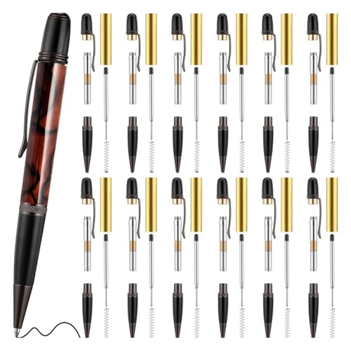 Toolvvik 12er-Pack Holzstift-Set, rotierendes Kugelschreiber-Set mit Ersatz-Kupfer-Drehteller, DIY, Klassenzimmer-Zubehör A Toolvvik 12er-Pack Holzstift-Set, rotierendes Kugelschreiber-Set mit Ersatz-Kupfer-Drehteller, DIY, Klassenzimmer-Zubehör A von Toolvvik