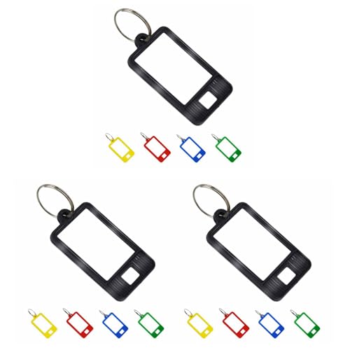 Toolvvik 300 Stücke Robuste Kunststoff Schlüssel Anhänger Oval Geformter Etiketten Anhänger mit und Geteiltem Ring,Blanke Beschriftungs 5 Farben von Toolvvik