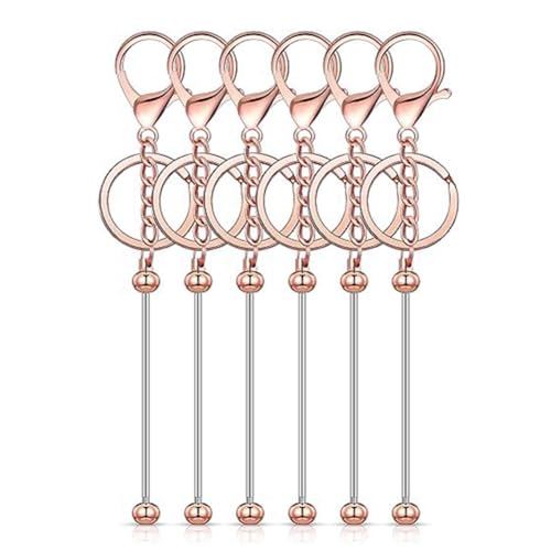 Toolvvik 6-Teilige Barren-Rohlinge, Perlen-Schlüsselanhänger, Metallperlen-Schlüsselanhänger für DIY-Anhänger, Kunsthandwerk, Schmuckherstellung, Roségold Toolvvik 6-Teilige Barren-Rohlinge, Perlen-Schlüsselanhänger, Metallperlen-Schlüsselanhänger für DIY-Anhänger, Kunsthandwerk, Schmuckherstellung, Roségold von Toolvvik