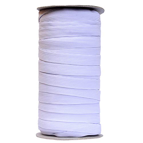 45,7 m Länge, 1,27 cm Breite, flaches Gummiband zum Nähen, Stretch-elastische Schnur für DIY-Projekte, Kunst und Handwerk (weiß) von Toommooney