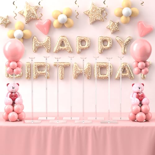 Toosci Transparentes Acryl-Tischballonständer-Set, 60 cm, 10 Stück, Ballonhalter mit Basis für Tischdekoration, Partydekoration Toosci Transparentes Acryl-Tischballonständer-Set, 60 cm, 10 Stück, Ballonhalter mit Basis für Tischdekoration, Partydekoration von Toosci
