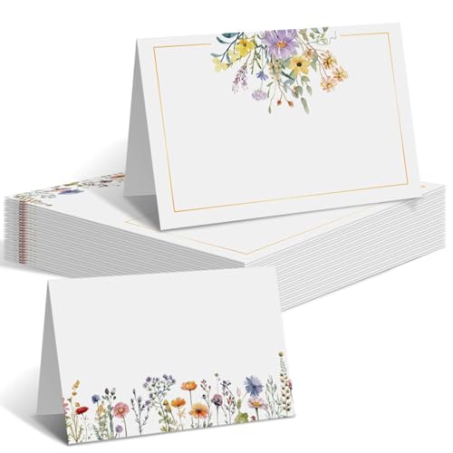 100 Stück Aquarell-Wildblumen-Platzkarten – Zelt-Faltsitz-Namenskarten für Hochzeitsempfang, Brautparty, Geburtstagsfeier, Esstisch 100 Stück Aquarell-Wildblumen-Platzkarten – Zelt-Faltsitz-Namenskarten für Hochzeitsempfang, Brautparty, Geburtstagsfeier, Esstisch von Toosunny