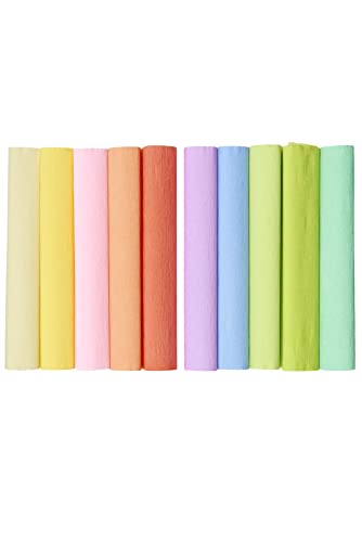Krepppapier 25x200 cm Crepepapier für Handwerke, Kräuselpapier zur Dekoration, Schulpapier, Rollenpapier Elastizität, nicht abfärbende Farben, Pastellfarbenmix 10er Pack Krepppapier 25x200 cm Crepepapier für Handwerke, Kräuselpapier zur Dekoration, Schulpapier, Rollenpapier Elastizität, nicht abfärbende Farben, Pastellfarbenmix 10er Pack von Top-2000