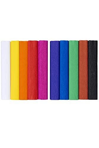 Krepppapier 25x200 cm Crepepapier für Handwerke, Kräuselpapier zur Dekoration, Schulpapier, Rollenpapier Elastizität, nicht abfärbende Farben, klassischen Farbmix 10er Pack Krepppapier 25x200 cm Crepepapier für Handwerke, Kräuselpapier zur Dekoration, Schulpapier, Rollenpapier Elastizität, nicht abfärbende Farben, klassischen Farbmix 10er Pack von Top-2000