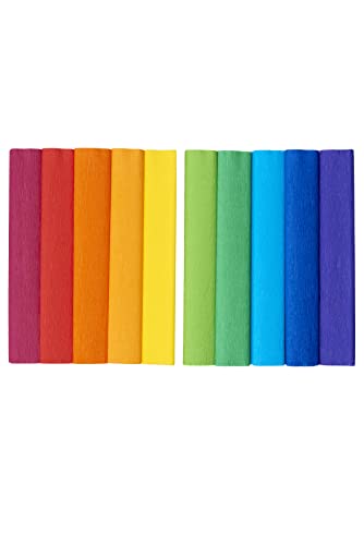 Krepppapier 25x200cm Mix Regenbogenfarben 10er Pack von Top-2000