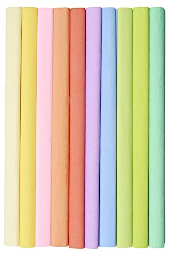 Krepppapier 50x200 cm Crepepapier für Handwerke, Kräuselpapier zur Dekoration, Schulpapier, Rollenpapier Elastizität, nicht abfärbende Farben, Pastellfarbenmix 10er Pack Krepppapier 50x200 cm Crepepapier für Handwerke, Kräuselpapier zur Dekoration, Schulpapier, Rollenpapier Elastizität, nicht abfärbende Farben, Pastellfarbenmix 10er Pack von Top-2000