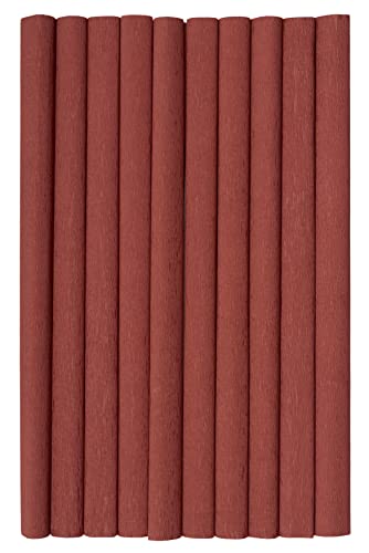 Krepppapier 50x200 cm Crepepapier für Handwerke, Kräuselpapier zur Dekoration, Schulpapier, Rollenpapier Elastizität, nicht abfärbende Farben, dunkelbraun 10er Pack von Top-2000