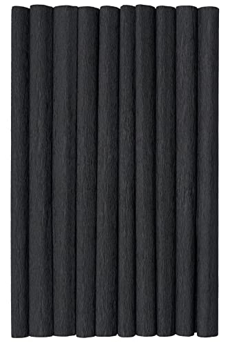 Krepppapier 50x200 cm Crepepapier für Handwerke, Kräuselpapier zur Dekoration, Schulpapier, Rollenpapier Elastizität, nicht abfärbende Farben, schwarz 10er Pack Krepppapier 50x200 cm Crepepapier für Handwerke, Kräuselpapier zur Dekoration, Schulpapier, Rollenpapier Elastizität, nicht abfärbende Farben, schwarz 10er Pack von Top-2000