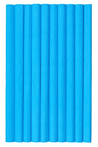 Krepppapier 50x200 cm Crepepapier für Handwerke, Kräuselpapier zur Dekoration, Schulpapier, Rollenpapier Elastizität, nicht abfärbende Farben, türkis 10er Pack von Top-2000