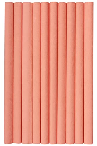Krepppapier 50x200 cm Crepepapier für Handwerke, Kräuselpapier zur Dekoration, Schulpapier, Rollenpapier Elastizität, nicht abfärbende Farben, lachs Packung 10 Stück Krepppapier 50x200 cm Crepepapier für Handwerke, Kräuselpapier zur Dekoration, Schulpapier, Rollenpapier Elastizität, nicht abfärbende Farben, lachs Packung 10 Stück von Top-2000