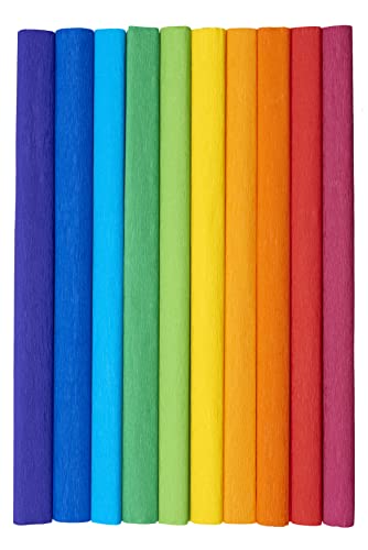 Krepppapier 50x200cm Mix Regenbogenfarben 10er Pack von Top-2000