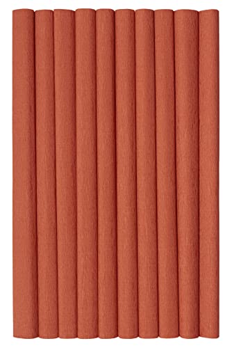 Krepppapier 50x200 cm Crepepapier für Handwerke, Kräuselpapier zur Dekoration, Schulpapier, Rollenpapier Elastizität, nicht abfärbende Farben, braun 10er Pack von Top-2000
