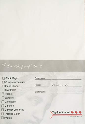 25 Blatt DIN A2 starkes weißes Papier 170g/m² von Top Lamination - Top Qualität von Top Lamination Laminiertechnik
