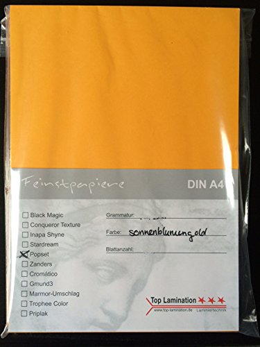 25 Blatt DIN A5 Papier hell-orange 120g/m² von Top Lamination - komplett durchgefärbt von Top Lamination Laminiertechnik