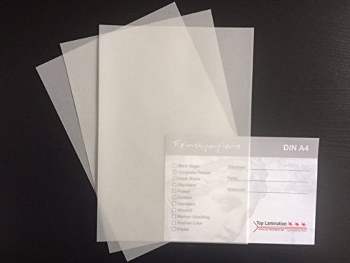 50 Blatt DIN A4 Transparentpapier hochweiß 200g/m² exzellente Durchsicht, sehr gute Qualität Pergamentpapier von Top Lamination Laminiertechnik
