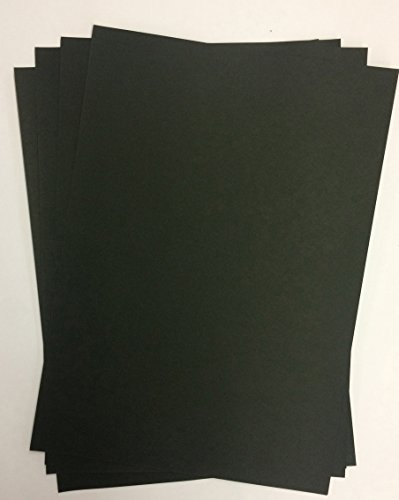50 Blatt DIN A5 schwarzes Papier 90g/m² von Top Lamination - komplett durchgefärbt, für Einladungen, Hochzeitskarten, Fotoalbum, Bastelarbeiten von Top Lamination Laminiertechnik