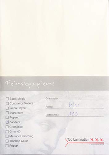 50 Blatt DIN A6 (105x148mm) Transparentpapier bedruckbar klar-weiß 80g/m² exzellente Durchsicht, sehr gute Qualität Pergamentpapier von Top Lamination Laminiertechnik