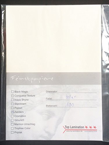 50 Blatt DIN A7 (74x105mm) Transparentpapier bedruckbar klar - weiß 150g/m² exzellente Durchsicht, sehr gute Qualität Pergamentpapier von Top Lamination Laminiertechnik