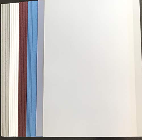 Leder-Klarsicht-Mix 20 x Lederkarton-Deckblatt und 20 x transparente Folie A4 in gemischten Farben von Top Lamination Laminiertechnik