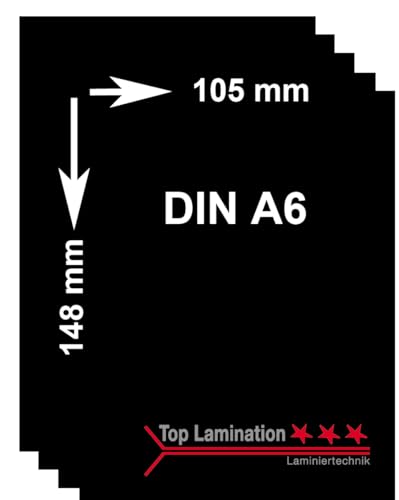 Top Lamination 10 Blatt DIN A6 (105x148mm) 350g/m² schwarzes Papier - Black Paper von Top Lamination Laminiertechnik