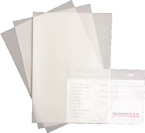 Transparentpapier 100g/m² DIN lang (99x210mm) klar 25 Blatt PREMIUM von Top Lamination Laminiertechnik