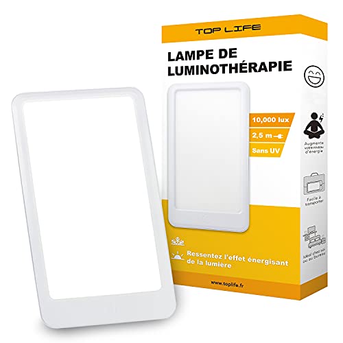 Top Life 10.000 Lux Lichttherapielampe - Zu jeder Jahreszeit die Moral bewahren - Vollspektrum Tageslichtlampe - Verbessert Stimmung und Moral von Top Life