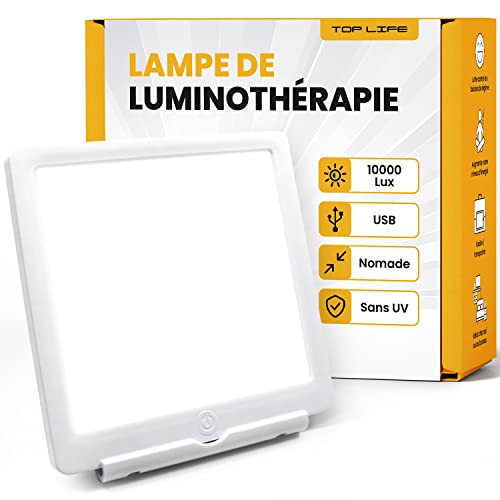 Top Life Lichttherapie-Lampe 10000 Lux – Jeden Tag mehr Energie – Nomadische Tageslichtlampe mit vollem Spektrum – Verbessert die Stimmung und die Moral von Top Life