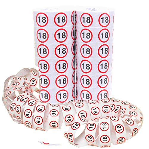 TOP TEN 2 Rollen Luftschlangen mit Verkehrschild Druck Zahl 18 Geburtstag Party Dekoration (18) von TOP TEN