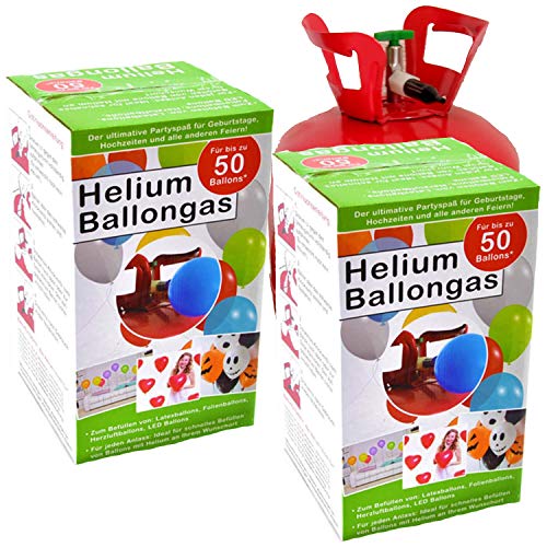 2x Helium-flasche für ca. 100 Luftballons Folienballons Ballongas 360 Liter (0,36 m³) von Top Ten