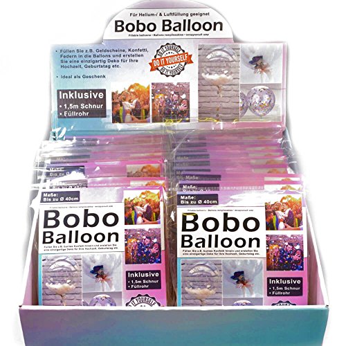 Top Ten Bobo Balloon, selbst füllbarer Ballon, 40cm, transparent von Top Ten