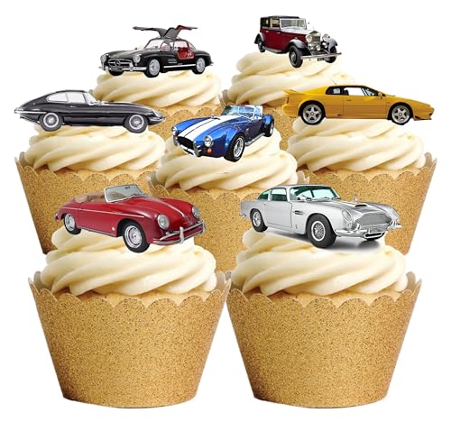 13 Classic Vintage Car Stand Up Essbar Wafer Papier Kuchen Topper Dekorationen von Top That