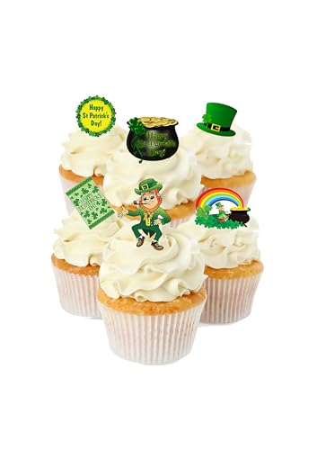 27 Kuchendekorationen zum St. Patrick's Day, essbar, Oblatenpapier, Kuchendekoration von Top That