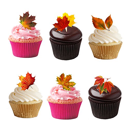 27 Stand Up Herbstblätter Essbare Wafer Papier-Kuchen-Deckel-Dekorationen von Top That 27 Stand Up Herbstblätter Essbare Wafer Papier-Kuchen-Deckel-Dekorationen von Top That von Top That