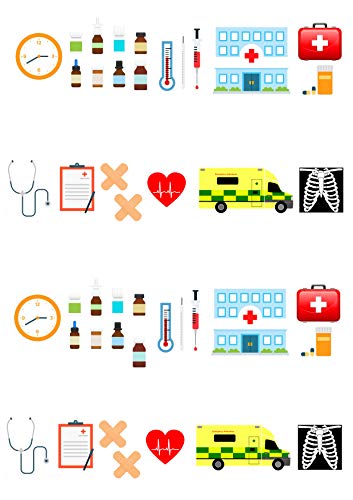 Top That: 44 essbare Oblatenpapier-Kuchenaufsätze für Krankenhaus, Arzt, Krankenschwester, Krankenwagen - Geburtstag in medizinischem Kontext - Weiß Top That: 44 essbare Oblatenpapier-Kuchenaufsätze für Krankenhaus, Arzt, Krankenschwester, Krankenwagen - Geburtstag in medizinischem Kontext - Weiß von Top That