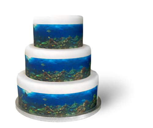Essbares Deko-Band, Motiv: tropische Fische, perfekt zum Dekorieren größerer Kuchen, einfach zu verwenden Essbares Deko-Band, Motiv: tropische Fische, perfekt zum Dekorieren größerer Kuchen, einfach zu verwenden von Top That